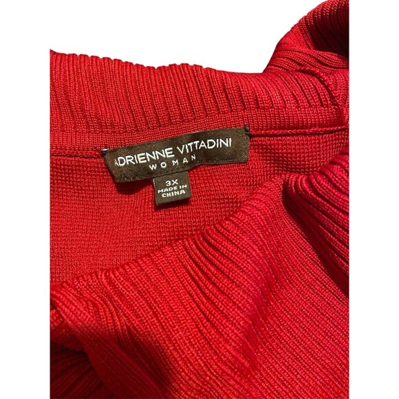 Adrienne Vittadini Cardigan Sweater Womens 3X Rayon/ Nylon Red Short Sleeve‎ - Picture 6 of 7